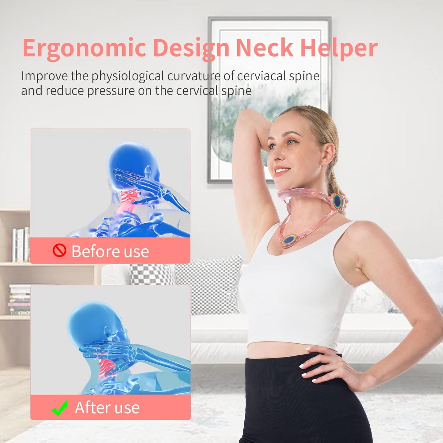 PostureGuard™ – Adjustable Neck & Shoulder Support for Study & Work