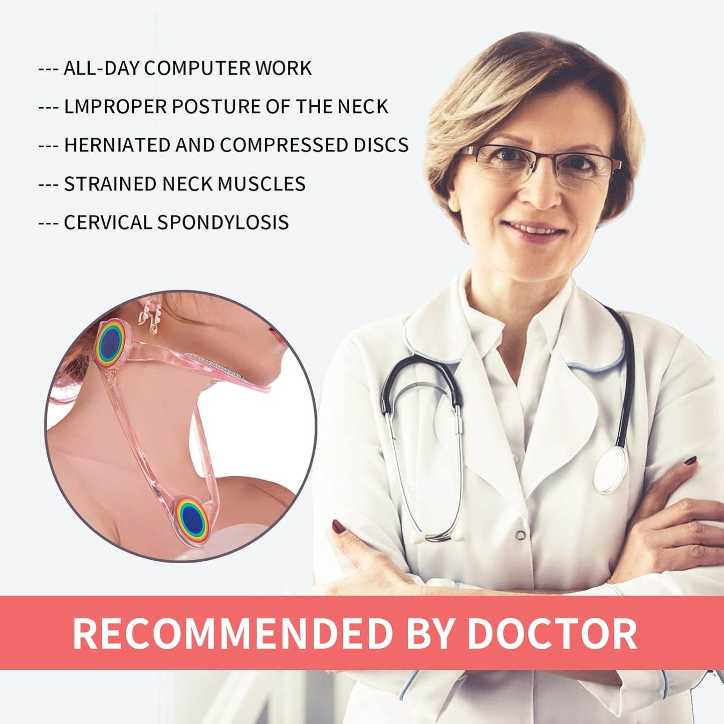 PostureGuard™ – Adjustable Neck & Shoulder Support for Study & Work