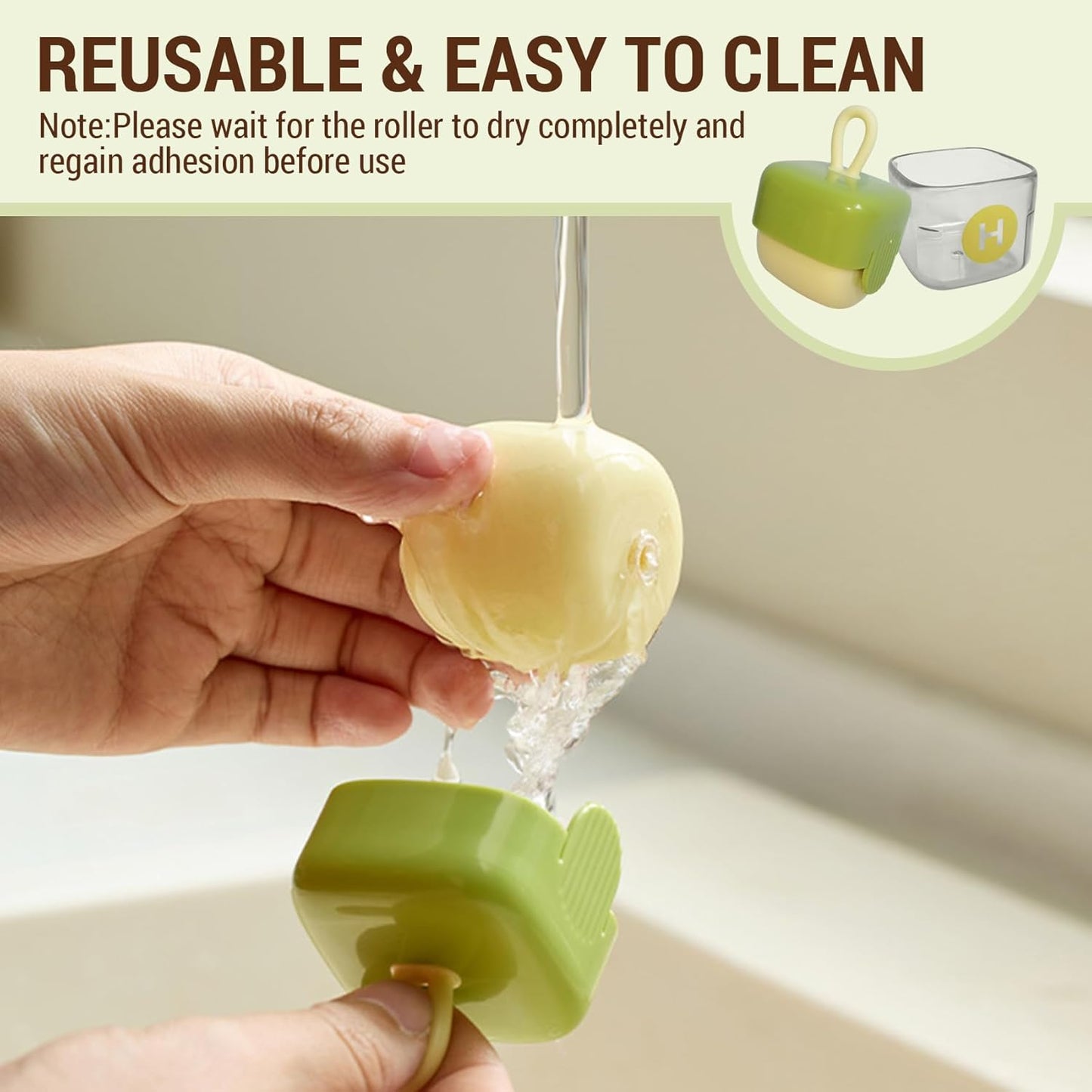 RollAway™ – Compact Washable Lint Roller for Travel, Pet Hair & Clothing