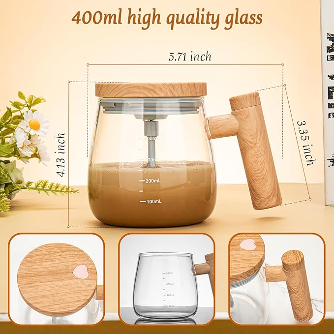 Automatic mixing smart mug blending hot coffee with high-speed stirrer