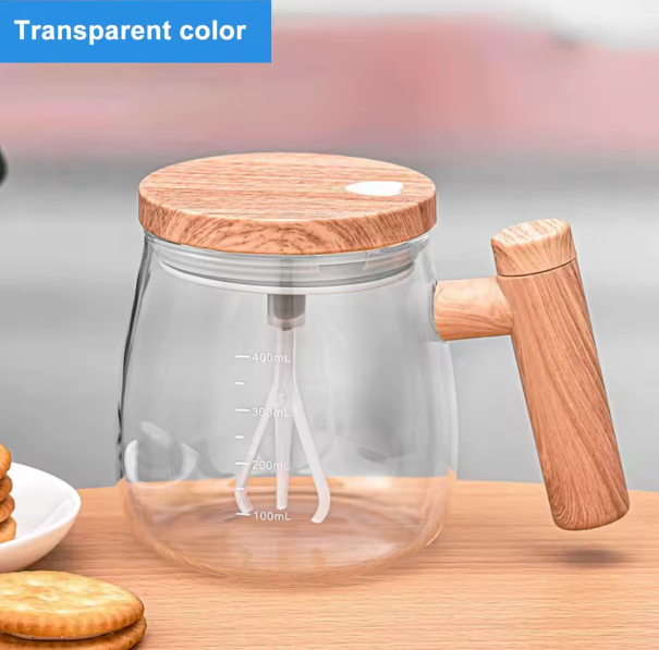 Automatic mixing smart mug blending hot coffee with high-speed stirrer