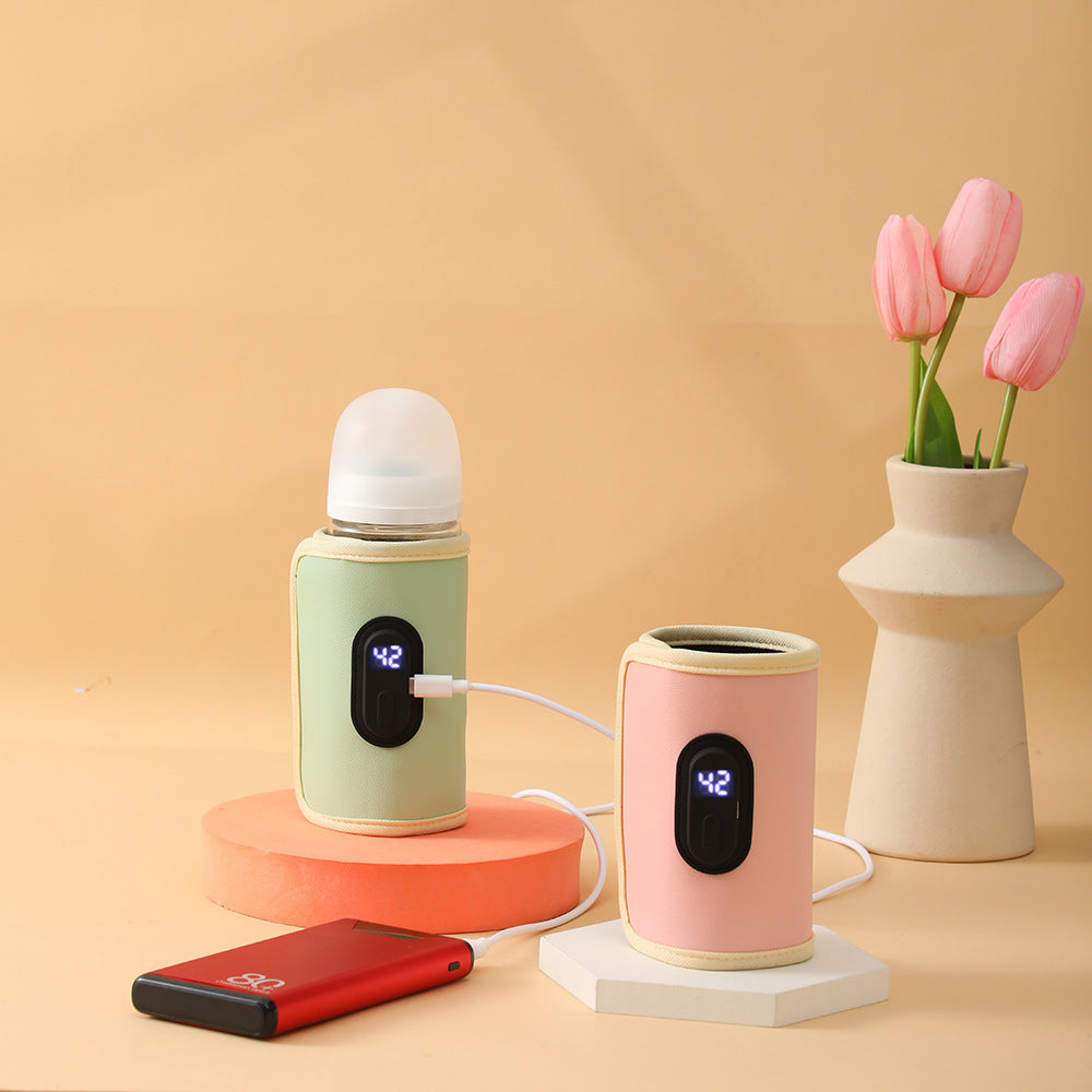 ThermoTote™ Portable USB Baby Bottle Warmer with Digital Display – Adjustable Temp (35–55°C)