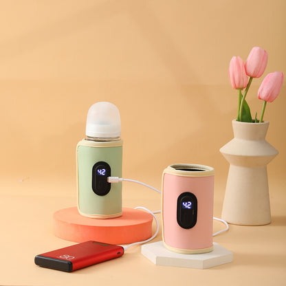 ThermoTote™ Portable USB Baby Bottle Warmer with Digital Display – Adjustable Temp (35–55°C)