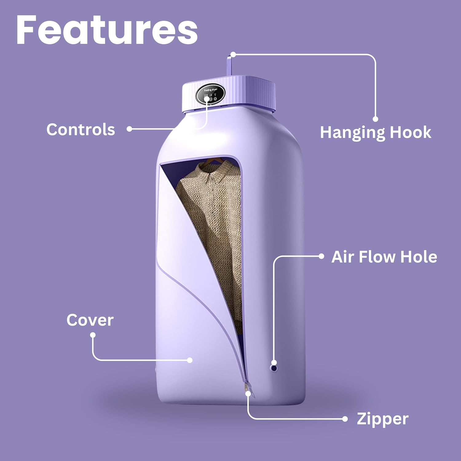 GlowDryer foldable clothes dryer for travel and small spaces
UV light portable clothes dryer for apartment and dorm use
Compact electric dryer for baby clothes, underwear and delicates
Lightweight collapsible dryer with 1h 2h 4h timer and energy-saving feature
Travel-friendly laundry drying solution with UV sanitization

