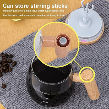 Automatic mixing smart mug blending hot coffee with high-speed stirrer