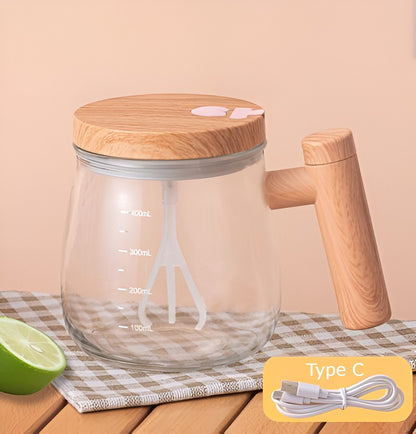 Automatic mixing smart mug blending hot coffee with high-speed stirrer