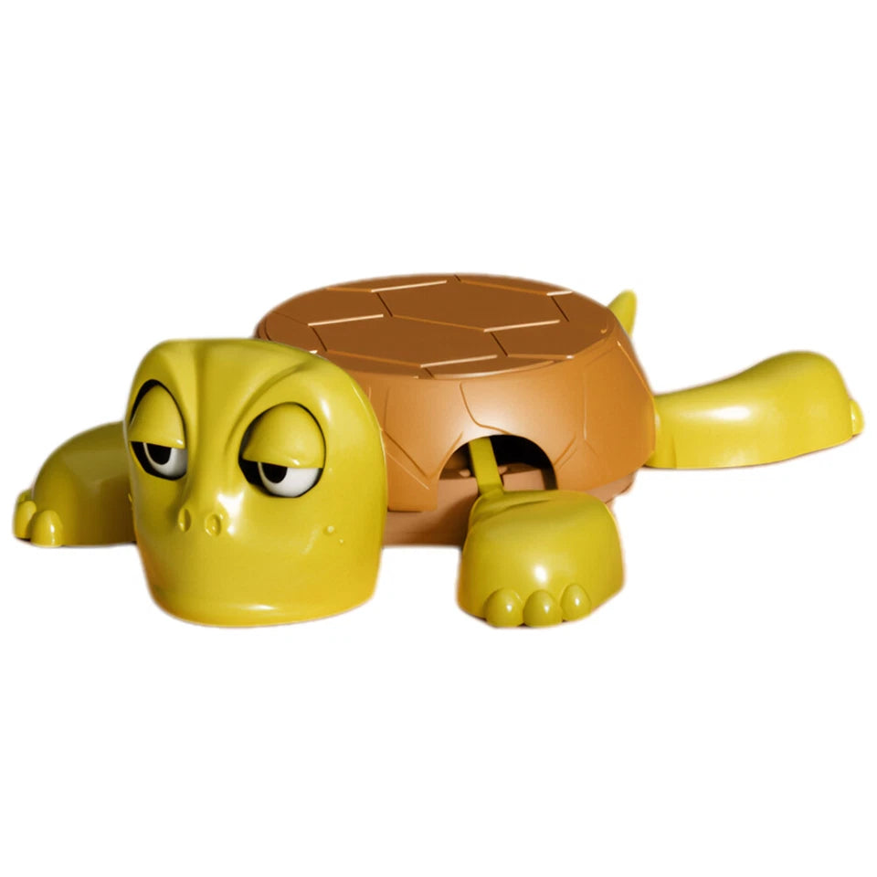 Funny turtle-shaped coaster holding a coffee mug