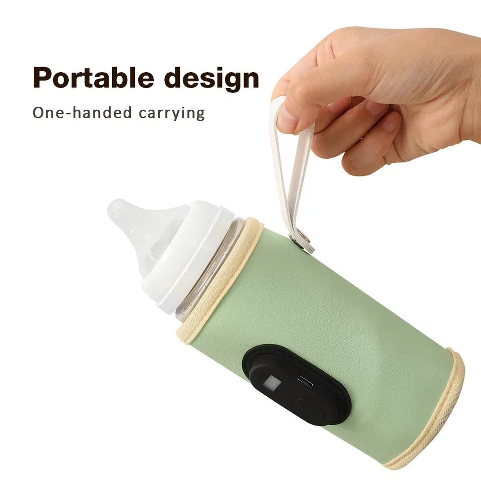 ThermoTote™ Portable USB Baby Bottle Warmer with Digital Display – Adjustable Temp (35–55°C)
